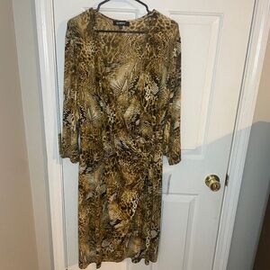 Animal Print V-Cut dress